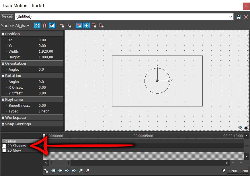 Na janela Track Motion, marque a opção 2D Shadow. Na janela Track Motion, marque a opção 2D Shadow.